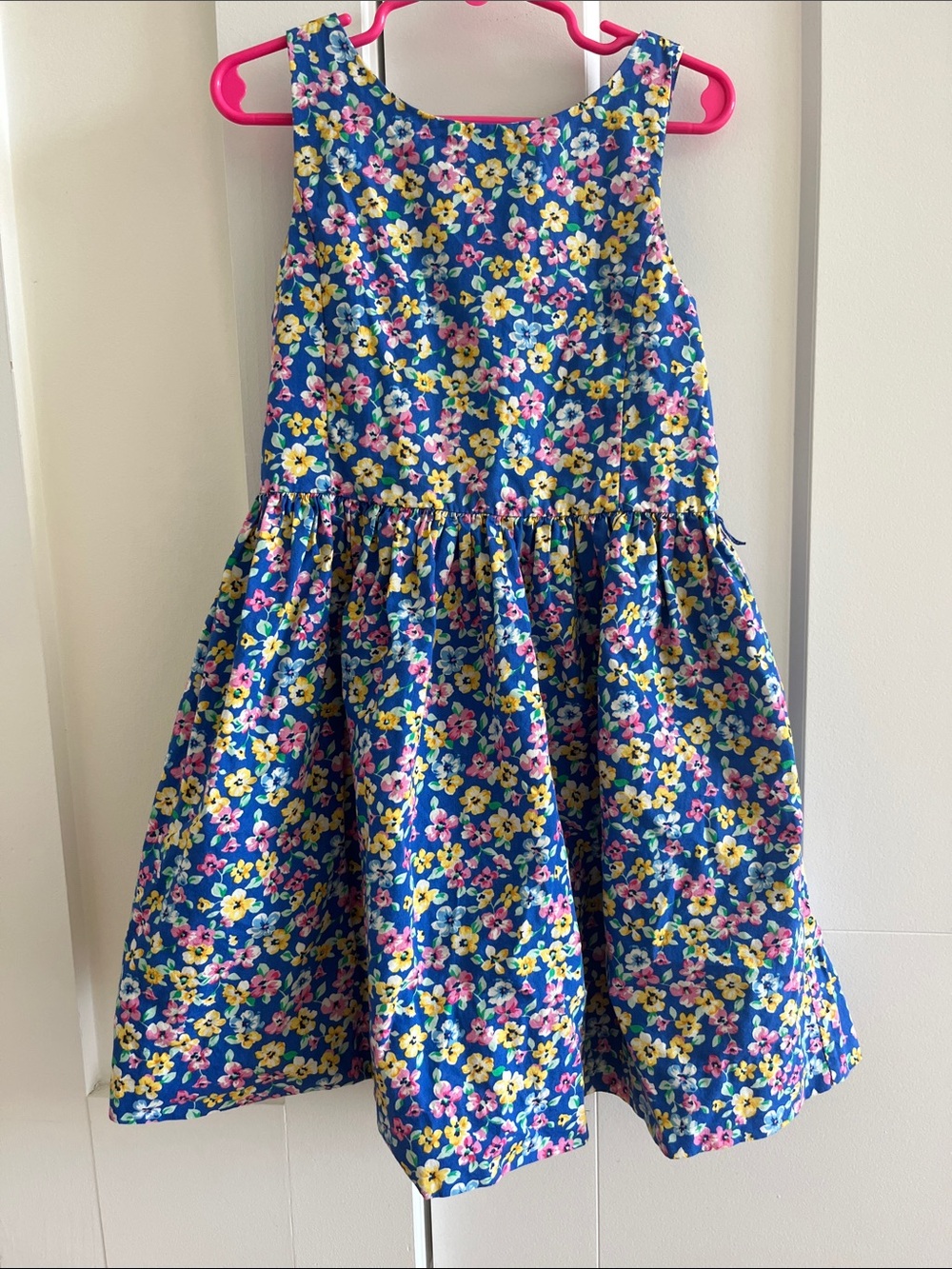 Polo by Ralph Lauren Blue Floral Skirted Dress